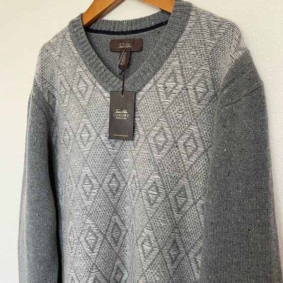 TASSO ELLA cashmere wool sweater grey heavy warm - Picture 5 of 7